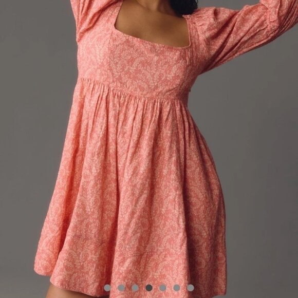 Anthropologie Pilcro Pink Babydoll Mini Dress - Picture 4 of 8